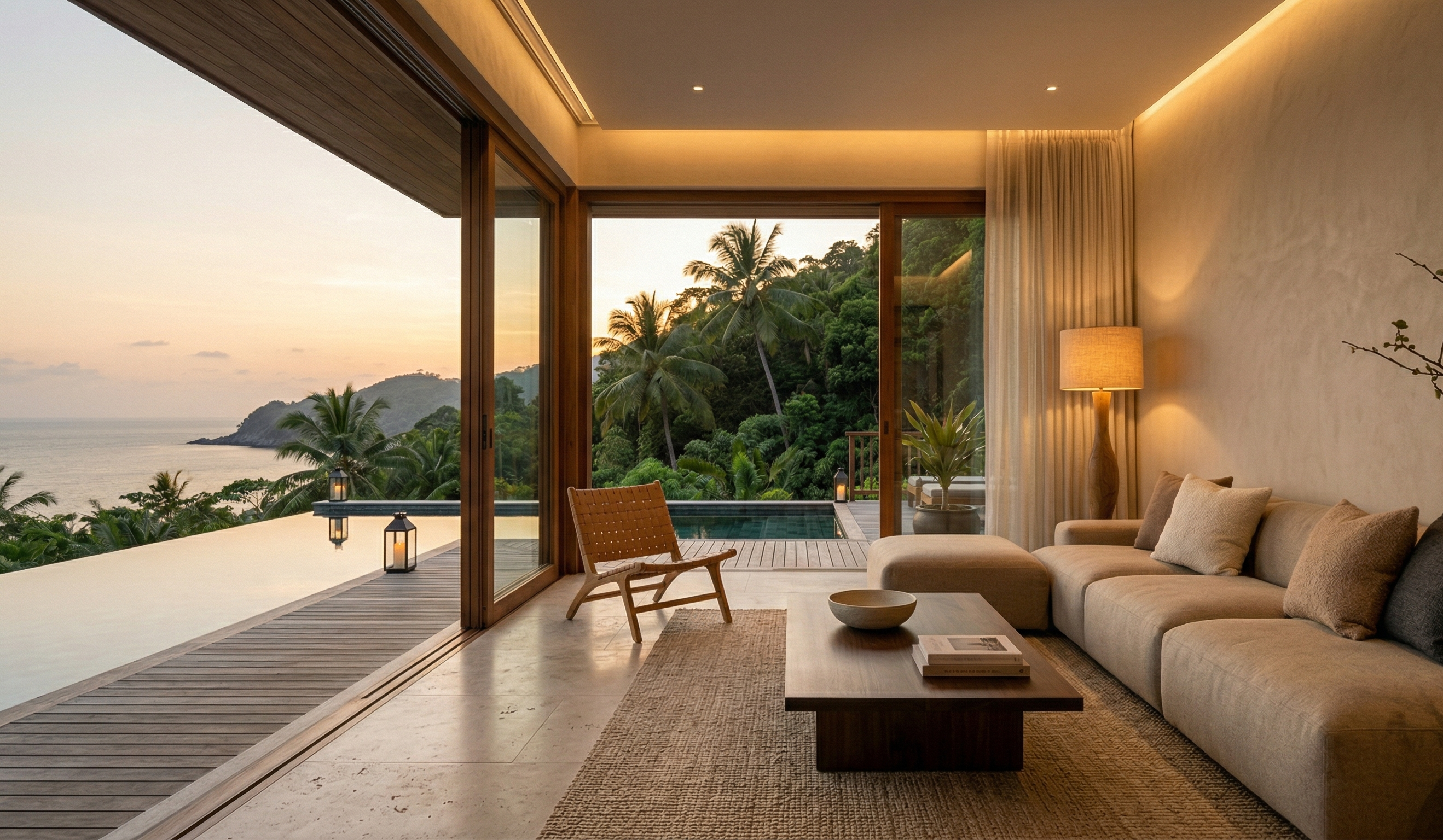 Intimate boutique villa with refined interior