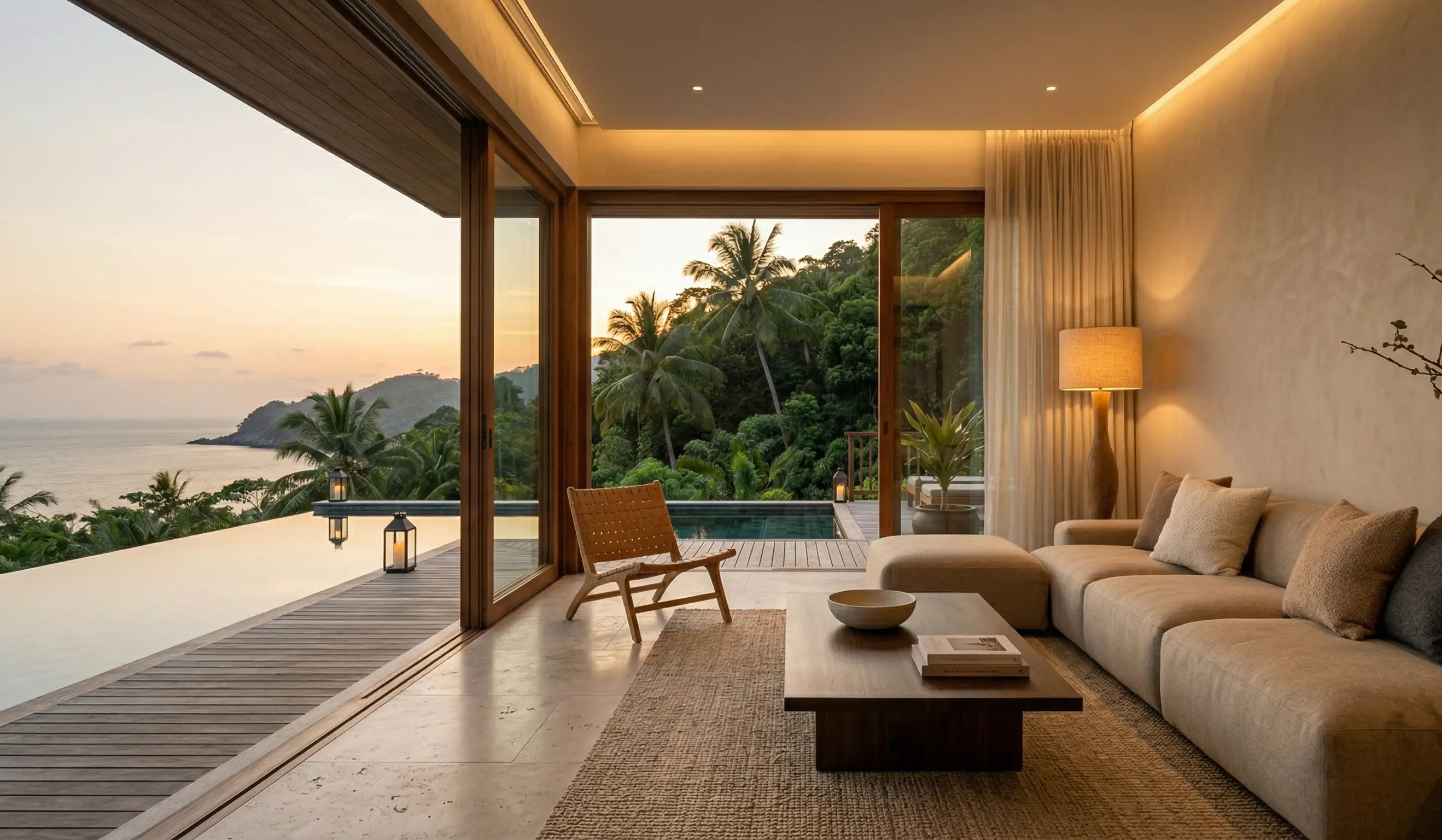 Intimate boutique villa with refined interior