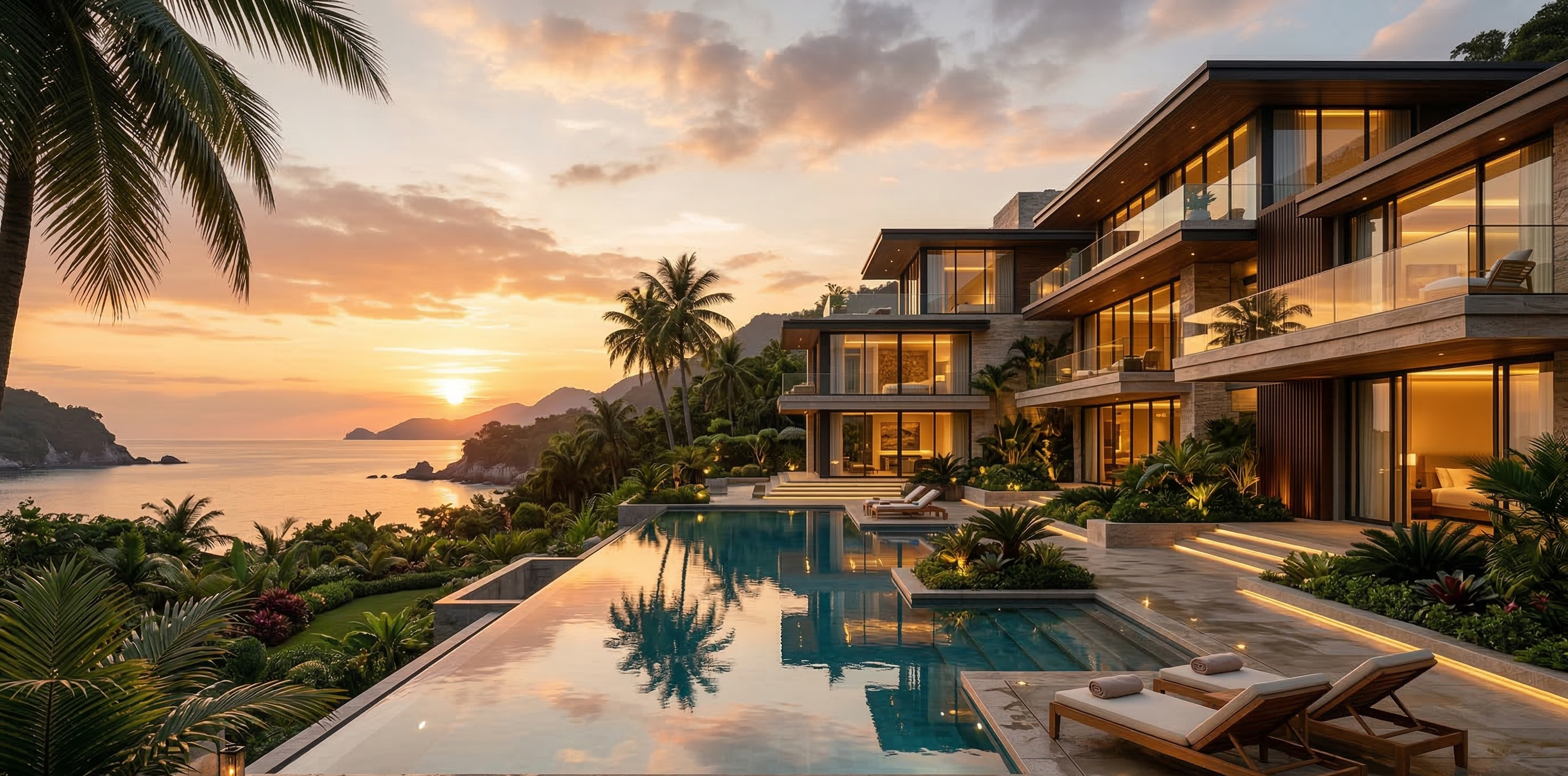 A luxurious hotel lobby showcasing refined hospitality